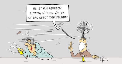 Cartoon: Lüften (medium) by Marcus Gottfried tagged aerosol,lüften,wind,corona,virus,aerosol,lüften,wind,corona,virus