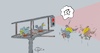 Cartoon: 202010407-CoronaAmpel (small) by Marcus Gottfried tagged corona,covid,ampel,zutritt,infektion,fullerhaus,vogelhaus,winter,füttern,maske,maskenpflicht