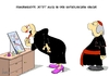 Cartoon: Frauenquote in der Kirche (small) by Marcus Gottfried tagged kirche,evangelisch,katholisch,quote,frauenquote,glaube,priester,pfarrer,soutane,nagellack,lippenstift,schuhe,pumps,schminke,schminken
