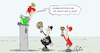 Cartoon: Schwere Entscheidung (small) by Marcus Gottfried tagged grüne,bündnis90,spd,cdu,linke,bundestagswahl,koalition