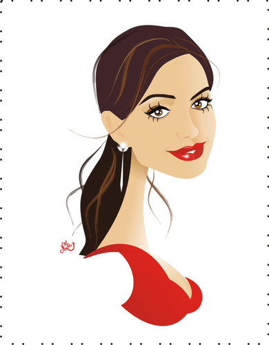 Cartoon: Anne Hathaway (medium) by Nicoleta Ionescu tagged anne,hathaway