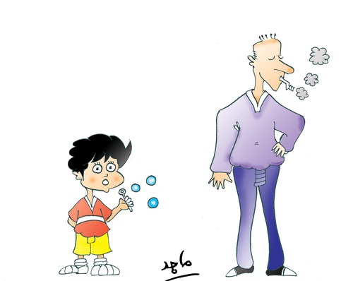 Cartoon: Smoking (medium) by Majid Atta tagged smoking