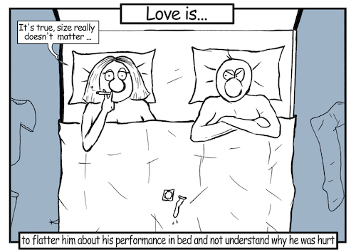 Cartoon: Love is... 1 (medium) by matan_kohn tagged love,relationship,funny,dog,dogs,men,women,talk,loveis,caricature,com,loving,cool