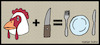 Cartoon: Math (small) by matan_kohn tagged food,vegan,dinner,supper,chiken,chicken,lunch,spoon,knife,funny,humor,hand,thanksgiving