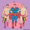 Cartoon: Supergay (small) by matan_kohn tagged gay homo praide gayflag homosexual gays gaypraide2018 superman comics reinbow gayrights pink funny drawing