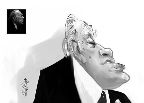 Cartoon: Borges (medium) by kadiryilmaz tagged jorge,luis,borges