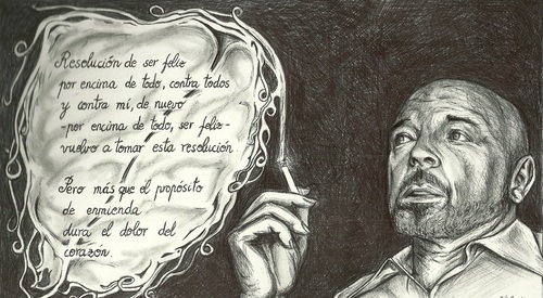 Cartoon: J. Gil de Biedma (medium) by catalantrader tagged poem
