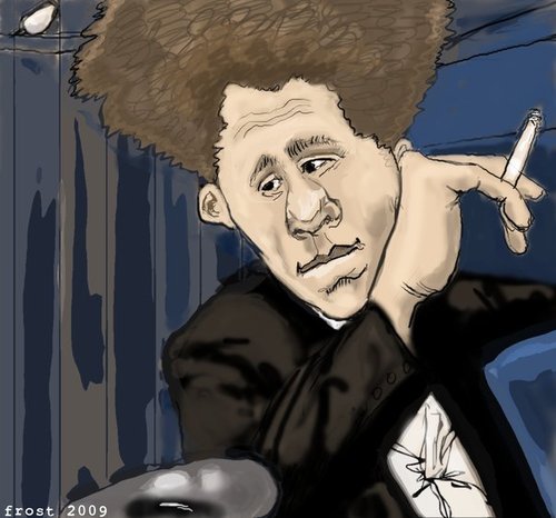 Cartoon: Tom Waits (medium) by frostyhut tagged waits,singer,pop,music,caricature,people,portrai