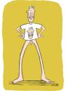 Cartoon: t-shirt (small) by Kossak tagged guy man mann typ tshirt nackt penis fisur haare hair nude naked