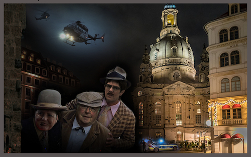 Cartoon: Juwelenraub in Dresden (medium) by Bürgerschreck tagged juwelen,raub,dresden,grünes,gewölbe,rammo,clan,merkel