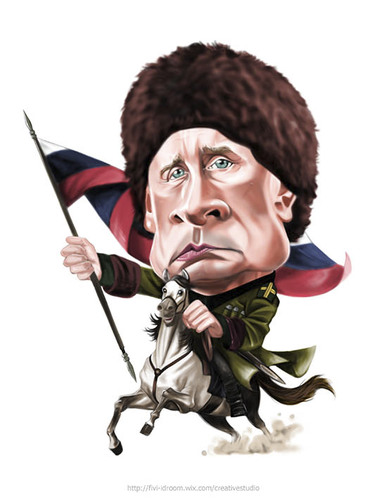 Cartoon: Vladimir Putin Caricature (medium) by Fivi tagged famous,portrait,people,commission,caricature