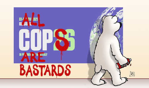 Cartoon: ACAB-Bär (medium) by Harm Bengen tagged all,cops,are,bastards,ice,bear,glasgow,cop26,klimagipfel,summit,eisbär,sprayer,klimawandel,climate,change,harm,bengen,cartoon,karikatur,all,cops,are,bastards,ice,bear,glasgow,cop26,klimagipfel,summit,eisbär,sprayer,klimawandel,climate,change,harm,bengen,cartoon,karikatur