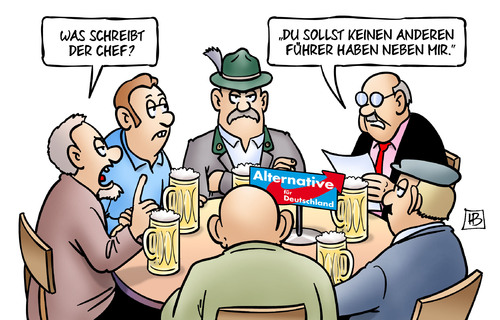 Cartoon: AFD-Fuehrer (medium) by Harm Bengen tagged chef,fuehrer,hitler,stammtisch,rechts,lucke,streit,afd,nazis,harm,bengen,cartoon,karikatur,chef,fuehrer,hitler,stammtisch,rechts,lucke,streit,afd,nazis,harm,bengen,cartoon,karikatur