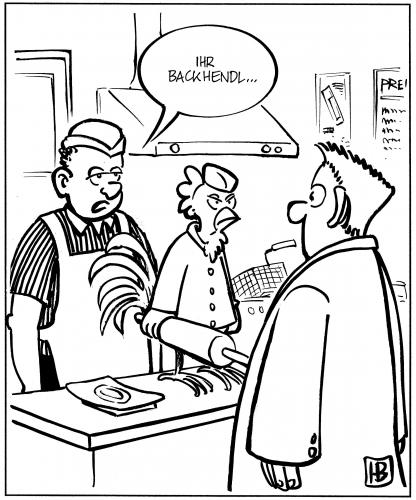 Cartoon: Backhendl (medium) by Harm Bengen tagged 