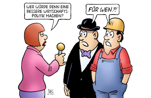 Cartoon: Bessere Wirtschaftspolitik (medium) by Harm Bengen tagged bessere,wirtschaftspolitik,interview,arbeiter,unternehmer,kapitalist,interessen,klassenkampf,harm,bengen,cartoon,karikatur,bessere,wirtschaftspolitik,interview,arbeiter,unternehmer,kapitalist,interessen,klassenkampf,harm,bengen,cartoon,karikatur