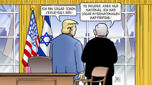 Cartoon: Bibi bei Trump (medium) by Harm Bengen tagged gangsta,gangster,verurteilt,bibi,netanjahu,usa,israel,internationaler,haftbefehl,oval,office,trump,harm,bengen,cartoon,karikatur,gangsta,gangster,verurteilt,bibi,netanjahu,usa,israel,internationaler,haftbefehl,oval,office,trump,harm,bengen,cartoon,karikatur