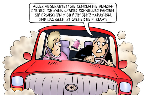 Cartoon: Blitzmarathon und Benzinpreis (medium) by Harm Bengen tagged abgekartet,benzinsteuer,schneller,fahren,kfz,blitzmarathon,benzinpreis,harm,bengen,cartoon,karikatur,abgekartet,benzinsteuer,schneller,fahren,kfz,blitzmarathon,benzinpreis,harm,bengen,cartoon,karikatur
