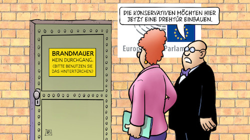 Cartoon: Brandmauer-Drehtür (medium) by Harm Bengen tagged konservative,rechte,evp,zusammenarbeit,brandmauer,drehtür,einbauen,europäisches,parlament,eu,harm,bengen,cartoon,karikatur,konservative,rechte,evp,zusammenarbeit,brandmauer,drehtür,einbauen,europäisches,parlament,eu,harm,bengen,cartoon,karikatur