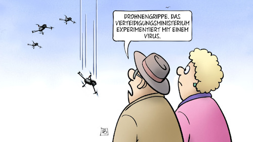 Drohnengrippe (medium) Cartoon: Drohnengrippe (medium) by Harm Bengen tagged drohnengrippe,verteidigungsministerium,experiment,virus,himmel,fluggeräte,vogelgrippe,harm,bengen,cartoon,karikatur,drohnengrippe,verteidigungsministerium,experiment,virus,himmel,fluggeräte,vogelgrippe,harm,bengen,cartoon,karikatur