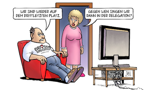 Cartoon: ESC 2026 Ergebnis (medium) by Harm Bengen tagged esc,2026,wien,drittletzter,platz,singen,relegation,fußball,tv,harm,bengen,cartoon,karikatur,esc,2026,wien,drittletzter,platz,singen,relegation,fußball,tv,harm,bengen,cartoon,karikatur