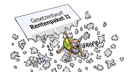 Cartoon: FDP und Rentenpaket II (medium) by Harm Bengen tagged gesetzentwurf,rentenpaket,fdp,hund,zerreissen,fetzen,papier,bundestag,ampel,bundesregierung,harm,bengen,cartoon,karikatur,gesetzentwurf,rentenpaket,fdp,hund,zerreissen,fetzen,papier,bundestag,ampel,bundesregierung,harm,bengen,cartoon,karikatur