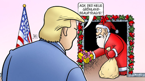 Cartoon: Grönland-Beauftragter (medium) by Harm Bengen tagged grönland,beauftragter,usa,dänemark,trump,kamin,weihnachtsmann,weihnachten,santa,claus,geschenk,harm,bengen,cartoon,karikatur,grönland,beauftragter,usa,dänemark,trump,kamin,weihnachtsmann,weihnachten,santa,claus,geschenk,harm,bengen,cartoon,karikatur