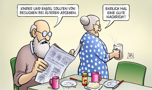 Cartoon: Grosselternbesuche (medium) by Harm Bengen tagged kinder,enkel,besuche,ältere,grosseltern,opa,oma,susemil,gute,nachricht,corona,coronavirus,ansteckung,pandemie,epidemie,krankheit,schaden,harm,bengen,cartoon,karikatur,kinder,enkel,besuche,ältere,grosseltern,opa,oma,susemil,gute,nachricht,corona,coronavirus,ansteckung,pandemie,epidemie,krankheit,schaden,harm,bengen,cartoon,karikatur