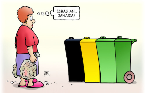 Cartoon: Jamaika-Müll (medium) by Harm Bengen tagged jamaika,koalition,cdu,csu,grüne,fdp,restmüll,verpackungen,biomüll,harm,bengen,cartoon,karikatur,jamaika,koalition,cdu,csu,grüne,fdp,restmüll,verpackungen,biomüll,harm,bengen,cartoon,karikatur