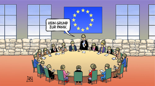 Cartoon: Keine EU-Panik (medium) by Harm Bengen tagged panik,eu,europa,angst,islamismus,terror,bedrohung,krieg,is,terrorismus,paris,frankreich,harm,bengen,cartoon,karikatur,panik,eu,europa,angst,islamismus,terror,bedrohung,krieg,is,terrorismus,paris,frankreich,harm,bengen,cartoon,karikatur