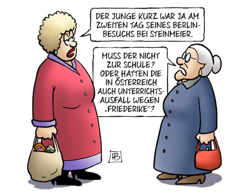 Cartoon: Kurz und Friederike (medium) by Harm Bengen tagged kurz,berlin,staatsbesuch,steinmeier,bundeskanzler,schule,österreich,schulausfall,unterrichtsausfall,friederike,sturm,harm,bengen,cartoon,karikatur,kurz,berlin,staatsbesuch,steinmeier,bundeskanzler,schule,österreich,schulausfall,unterrichtsausfall,friederike,sturm,harm,bengen,cartoon,karikatur