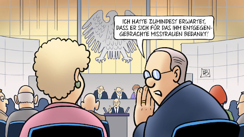 Cartoon: Misstrauensdank (medium) by Harm Bengen tagged dank,bedanken,vertrauensfrage,misstrauen,scholz,bundeskanzler,bundestag,neuwahlen,harm,bengen,cartoon,karikatur,dank,bedanken,vertrauensfrage,misstrauen,scholz,bundeskanzler,bundestag,neuwahlen,harm,bengen,cartoon,karikatur