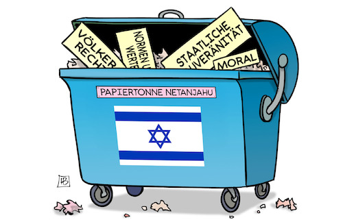 Cartoon: Netanjahus Papiertonne (medium) by Harm Bengen tagged völkerrecht,normen,werte,moral,staatliche,souveränität,müll,container,netanjahu,papiertonne,gaza,israel,krieg,palästina,hamas,angriff,katar,harm,bengen,cartoon,karikatur,völkerrecht,normen,werte,moral,staatliche,souveränität,müll,container,netanjahu,papiertonne,gaza,israel,krieg,palästina,hamas,angriff,katar,harm,bengen,cartoon,karikatur