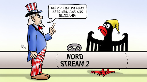 Cartoon: Nord Stream-Sanktionen (medium) by Harm Bengen tagged pipeline,okay,gas,russland,usa,deutschland,nord,stream,adler,bundesadler,uncle,sam,sanktionen,harm,bengen,cartoon,karikatur,pipeline,okay,gas,russland,usa,deutschland,nord,stream,adler,bundesadler,uncle,sam,sanktionen,harm,bengen,cartoon,karikatur