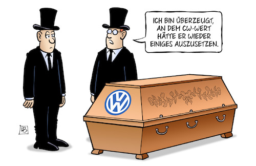 Cartoon: Piech-Tod (medium) by Harm Bengen tagged bestatter,piech,vw,tod,tot,sarg,cw,wert,harm,bengen,cartoon,karikatur,bestatter,piech,vw,tod,tot,sarg,cw,wert,harm,bengen,cartoon,karikatur