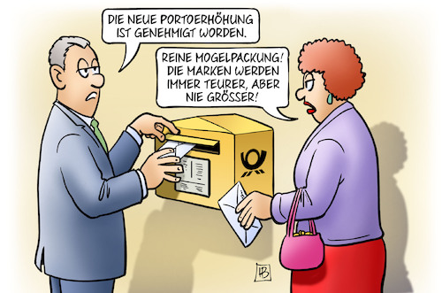 Cartoon: Porteerhöhung durch (medium) by Harm Bengen tagged porteerhöhung,genehmigt,bundesnetzagentur,post,briefkasten,mogelpackung,marken,teurer,harm,bengen,cartoon,karikatur,porteerhöhung,genehmigt,bundesnetzagentur,post,briefkasten,mogelpackung,marken,teurer,harm,bengen,cartoon,karikatur