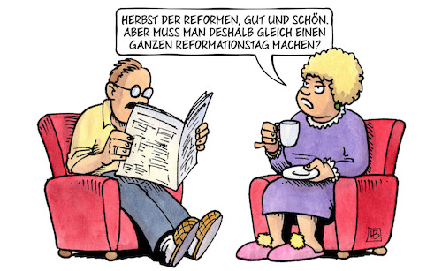 Reformationsherbst (medium) Cartoon: Reformationsherbst (medium) by Harm Bengen tagged herbst,der,reformen,bundesregierung,reformationstag,harm,bengen,cartoon,karikatur,herbst,der,reformen,bundesregierung,reformationstag,harm,bengen,cartoon,karikatur
