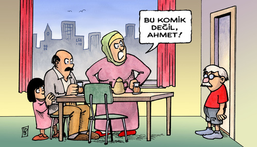 Cartoon: Sarrazin - Turkish version (medium) by Harm Bengen tagged sarrazin,berlin,germany,bundesbank,rassism,child,mask,thilo sarrazin,berlin,bundesbank,rassismus,islam,thilo,sarrazin