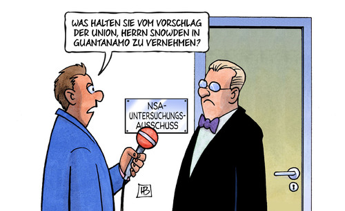 Cartoon: Snowden Guantanamo (medium) by Harm Bengen tagged snowdenguantanamo,deutschland,usa,untersuchungsausschuss,nsa,spionage,cdu,union,harm,bengen,cartoon,karikatur,snowdenguantanamo,deutschland,usa,untersuchungsausschuss,nsa,spionage,cdu,union,harm,bengen,cartoon,karikatur