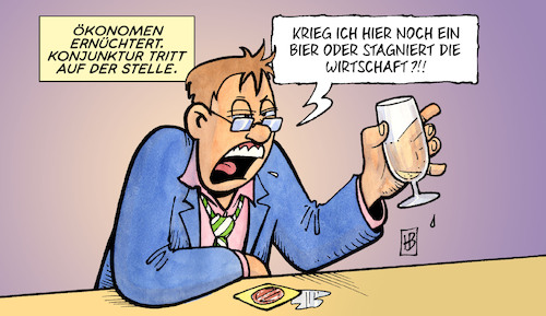 Cartoon: Stagnation (medium) by Harm Bengen tagged ökonomen,ernüchtert,konjunktur,stagnation,wirtschaft,bier,theke,alkohol,harm,bengen,cartoon,karikatur,ökonomen,ernüchtert,konjunktur,stagnation,wirtschaft,bier,theke,alkohol,harm,bengen,cartoon,karikatur