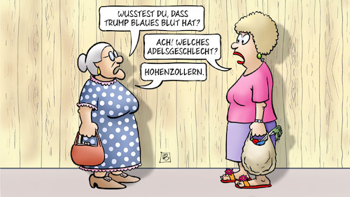 Cartoon: Trumps blaues Blut (medium) by Harm Bengen tagged trump,blaues,blut,adelsgeschlecht,hohenzollern,jutta,susemil,zoll,zölle,harm,bengen,cartoon,karikatur,trump,blaues,blut,adelsgeschlecht,hohenzollern,jutta,susemil,zoll,zölle,harm,bengen,cartoon,karikatur