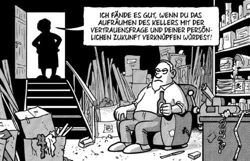 Cartoon: Vertrauensfrage und Zukunft (medium) by Harm Bengen tagged vertrauensfrage,persönliche,zukunft,verknüpfen,fliegen,weglaufen,wegfliegen,grossflughafen,kosten,eröffnungstermin,aufsichtsratsvorsitz,ber,flughafen,berlin,willy,brandt,verzögerung,fertigstellung,geld,blamage,wowereit,ramsauer,platzeck,brandschutz,harm,bengen,cartoon,karikatur