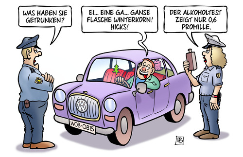 VW-Alkoholtest di Harm Bengen, Business Cartoon