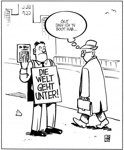 Cartoon: Weltuntergang (medium) by Harm Bengen tagged 
