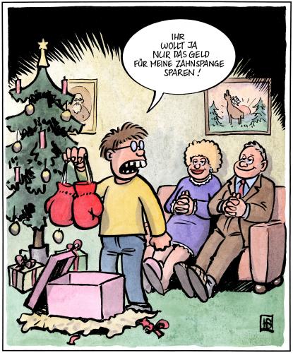 Cartoon: Zahnspange (medium) by Harm Bengen tagged zahnspange,weihnachten,bescherung,geschenk,eltern,kind,junge,zahn,boxen,boxhandshuh,sport,schmerz,kieferorthopäde,zahnarzt,krank,krankenkasse,weihnachten,weihnacht,advent,heiligabend,geschenk,geschenke,liebe,familie,tradion,kultur,eltern,kinder,kind,boxen,handschuhe,sport,boxhandshuhe,zahnspange,zähne,gesundheit,zahnarzt,spange,arm,armut,sparen,geld,aussehen,schönheit,kieferorthopädie,kieferorthopäde,krank,krankenkasse,verteidigung,abwehr,mobbing,ärgern,schüler