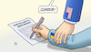 Cartoon: Abkommen Ukraine-USA (small) by Harm Bengen tagged schreib,rohstoffabkommen,abkommen,ukraine,usa,wirtschaftsabkommen,zwang,erpressung,arm,hand,unterschreiben,unterschrift,harm,bengen,cartoon,karikatur