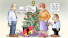 Cartoon: Absender Omikron (small) by Harm Bengen tagged weihnachten,danke,ampel,eltern,kind,geschenk,vorhängeschloss,schloss,absender,lockdown,corona,omikron,harm,bengen,cartoon,karikatur