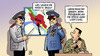 Cartoon: Angriff auf Iran (small) by Harm Bengen tagged angriff,iran,israel,militär,märkte,finanzen