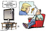 Cartoon: Clinton hat Nase vorn (small) by Harm Bengen tagged nase vorn hinten hinterkopf tv duell clinton trump usa präsidentschaftswahlkampf harm bengen cartoon karikatur