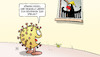 Cartoon: Corona-Spiel (small) by Harm Bengen tagged michel,michaela,adler,runterkommen,spielen,fenster,virus,corona,coronavirus,ansteckung,pandemie,epidemie,krankheit,schaden,harm,bengen,cartoon,karikatur
