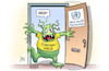 Cartoon: Coronavirus und WHO (small) by Harm Bengen tagged who,world,health,organisation,monster,coronavirus,china,krankheit,pandemie,harm,bengen,cartoon,karikatur